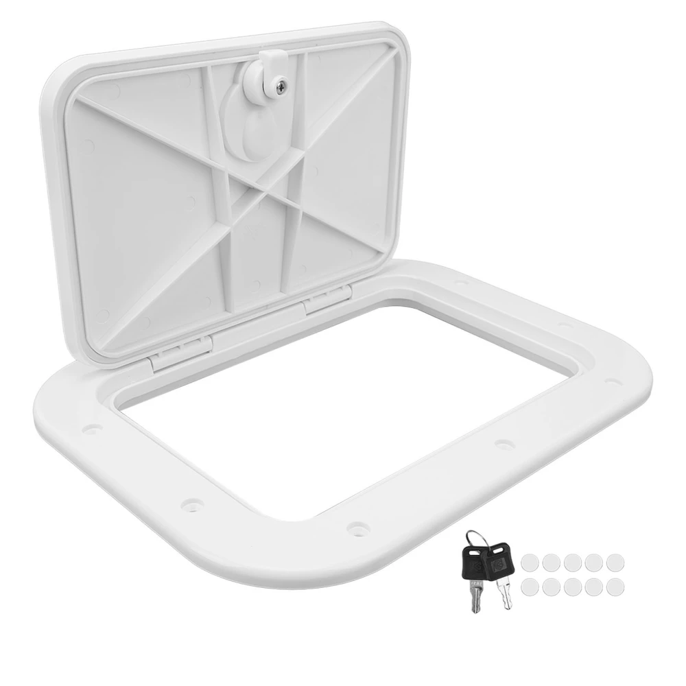 Boat Deck Access Hatch with Lid ABS Anti Aging Impact Proof Compartment Door for RV Trailer Yacht Camper White