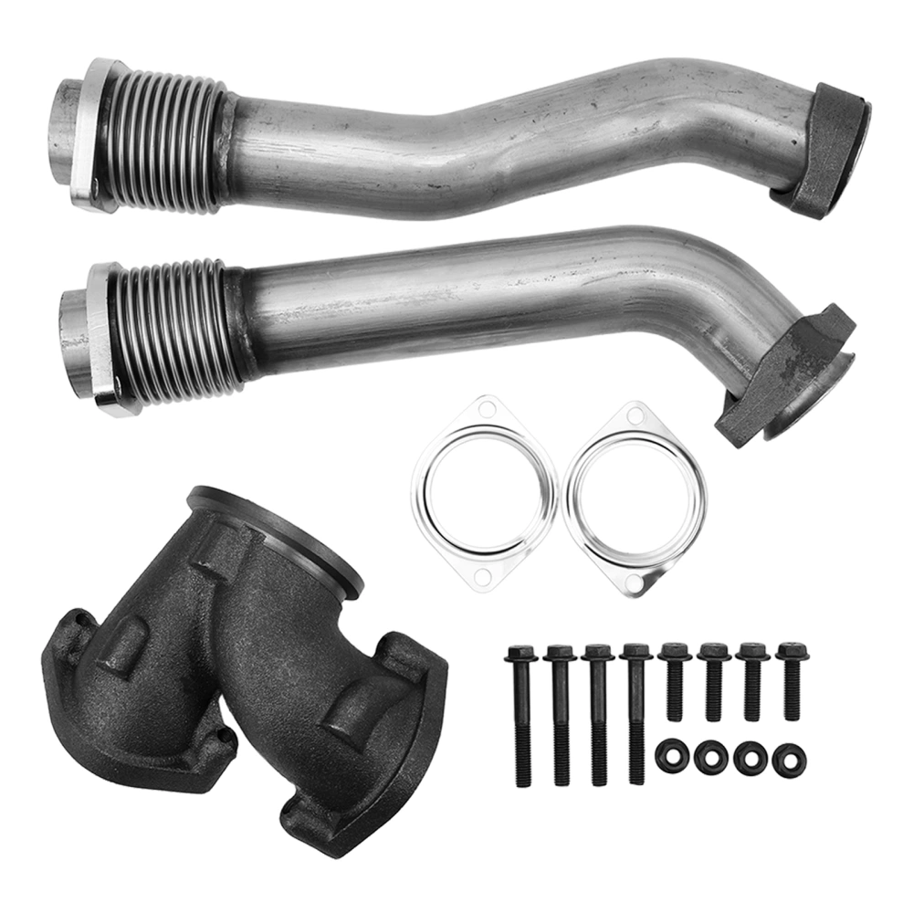 Bellowed Up Pipe Kit Turbo Diesel Exhaust Manifold Bellowed Up Pipes Kit Fits for Ford 7.3 7.3L Powerstroke Diesel