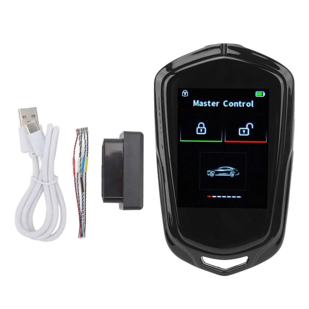 Smart LCD Key Door Auto Lock and Unlock Key Anti Lost Car Key for One Click Start Car Black