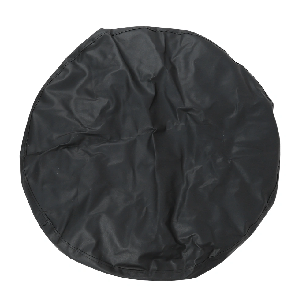 15in Tire Protective Cover PVC Leather Waterproof Wear Resistant Black Spare Wheel Cover for Most Cars