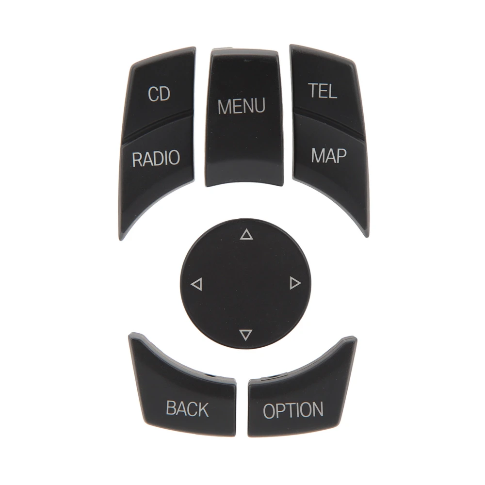 6PCS Central Multimedia Buttons Exquisite Surface Smooth Touch Control Knob Button Cover Fit for 1 3 5 6 Series Matte Black