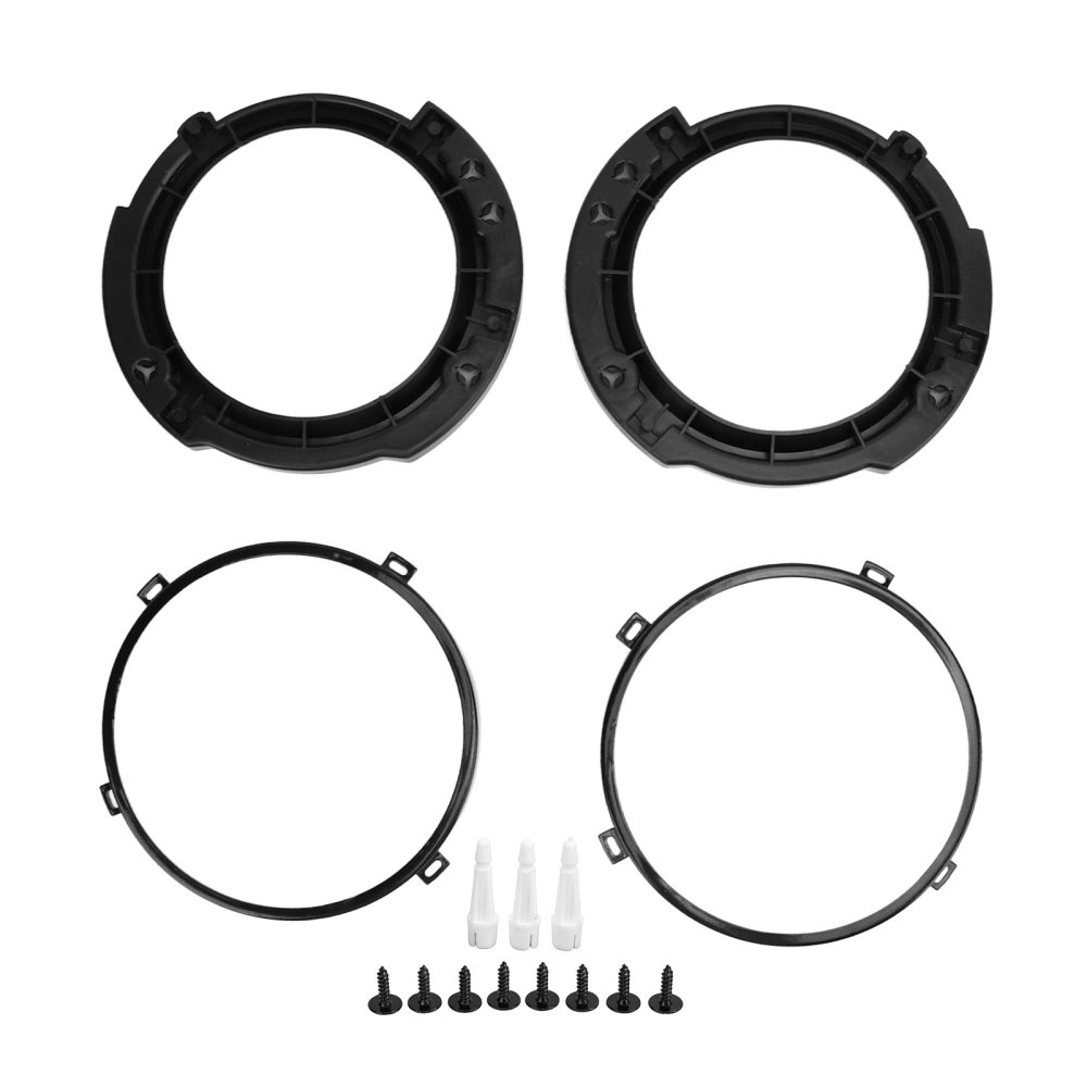 7Inch Round Headlight Mounting Retaining Bracket Ring Set with Headlight Metal Ring Black Replacement for Jeep Wrangler JK 2007 to 2017