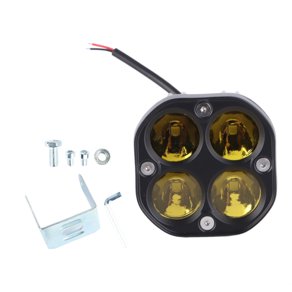 40W Motorcycle Headlight LED Spotlight Yellow Light Waterproof for Off Road Vehicles Automobiles