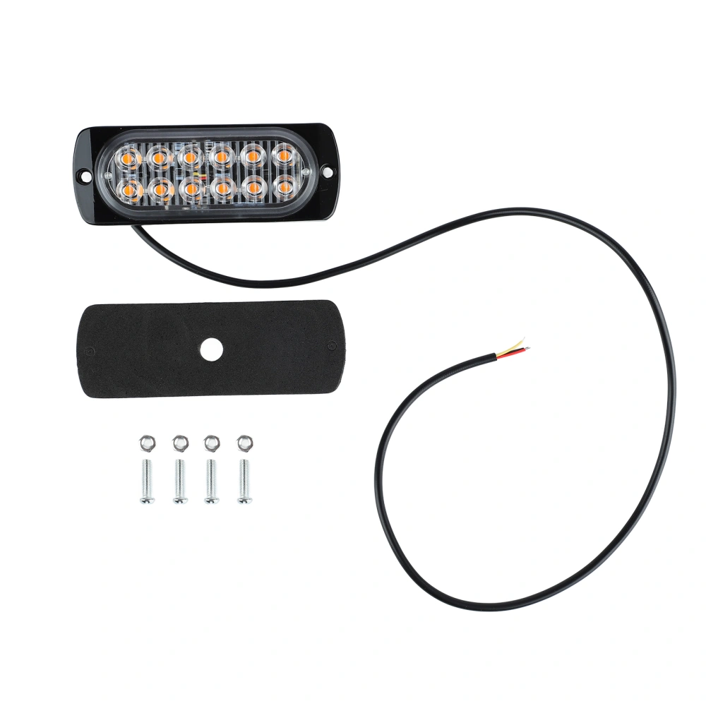 12LED Truck Warning Light 12 to 24V Waterproof High Intensity Clear Vision Fast Flashing Strobe Light for Vans