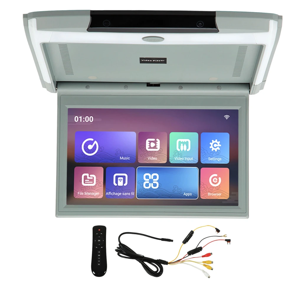 11.6in Car Rear Entertainment System for Android 10.0 Support Phone Wireless Mirroring 1080P HD Bluetooth WiFi Player Grey