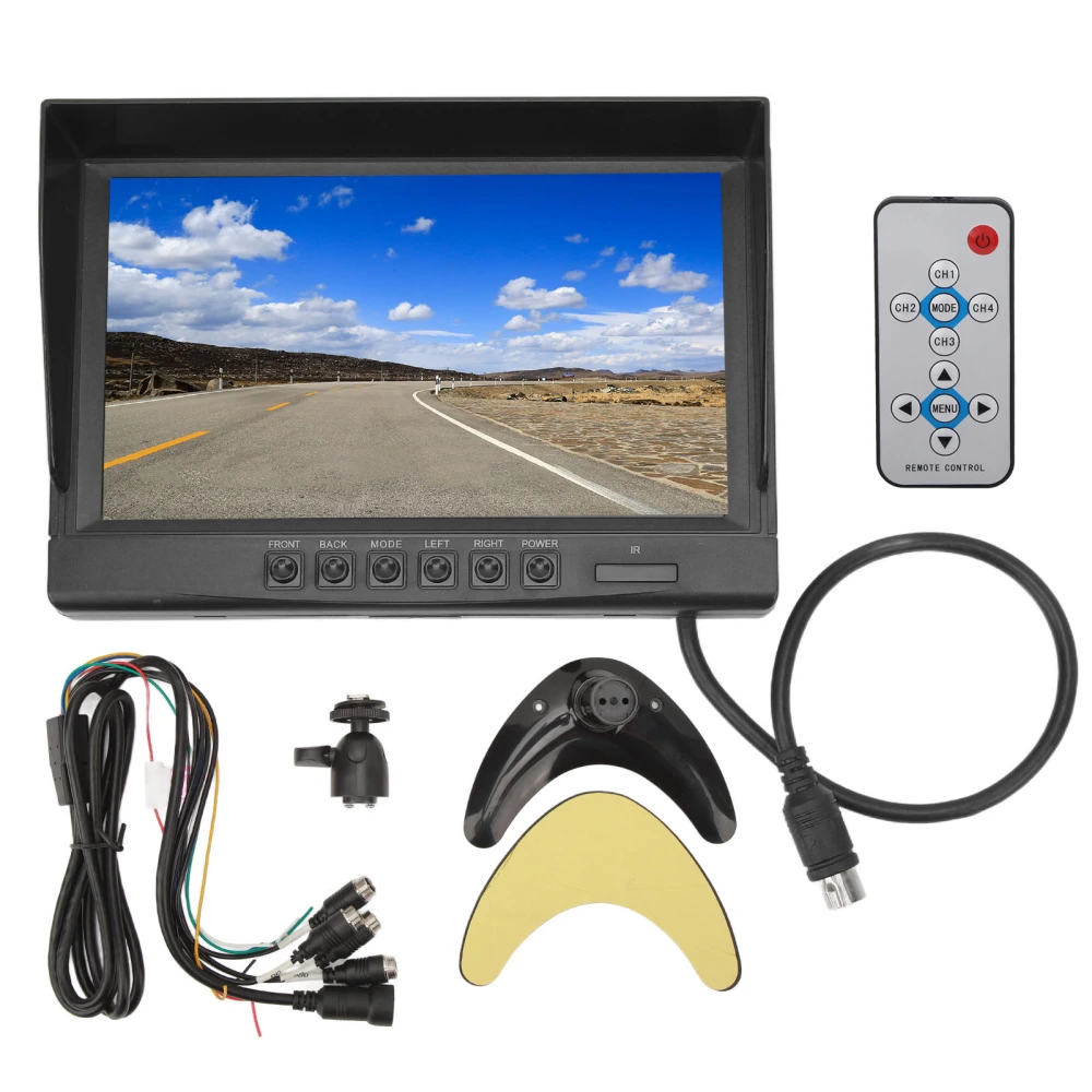 Backup Camera Monitor 9in IPS Screen HD 4 Way Video Input Reversing Display for Truck RV Van Trailer Passenger Car