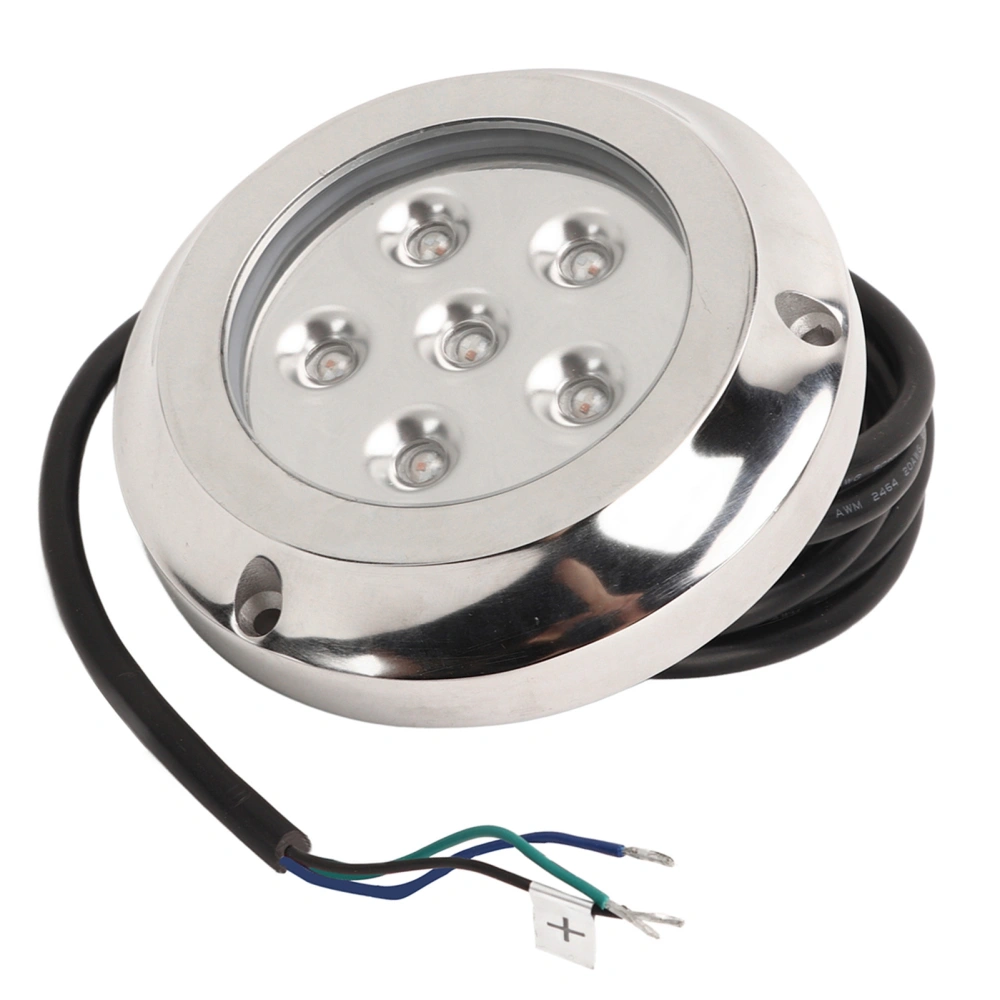 12V 24V Yacht Underwater Light 316 Stainless Steel 100° Lighting Angle IP68 Waterproof 6 LED Chips Seawater Tail Dome Swimming Pool Lamp