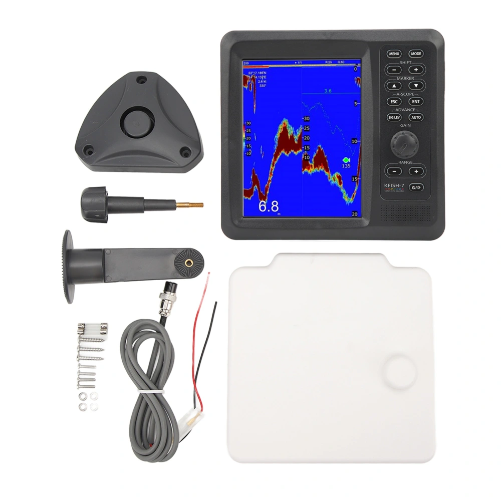 Digital Fishfinder 7in Color TFT LCD Screen IPX7 Waterproof High Performance for Boat Marine