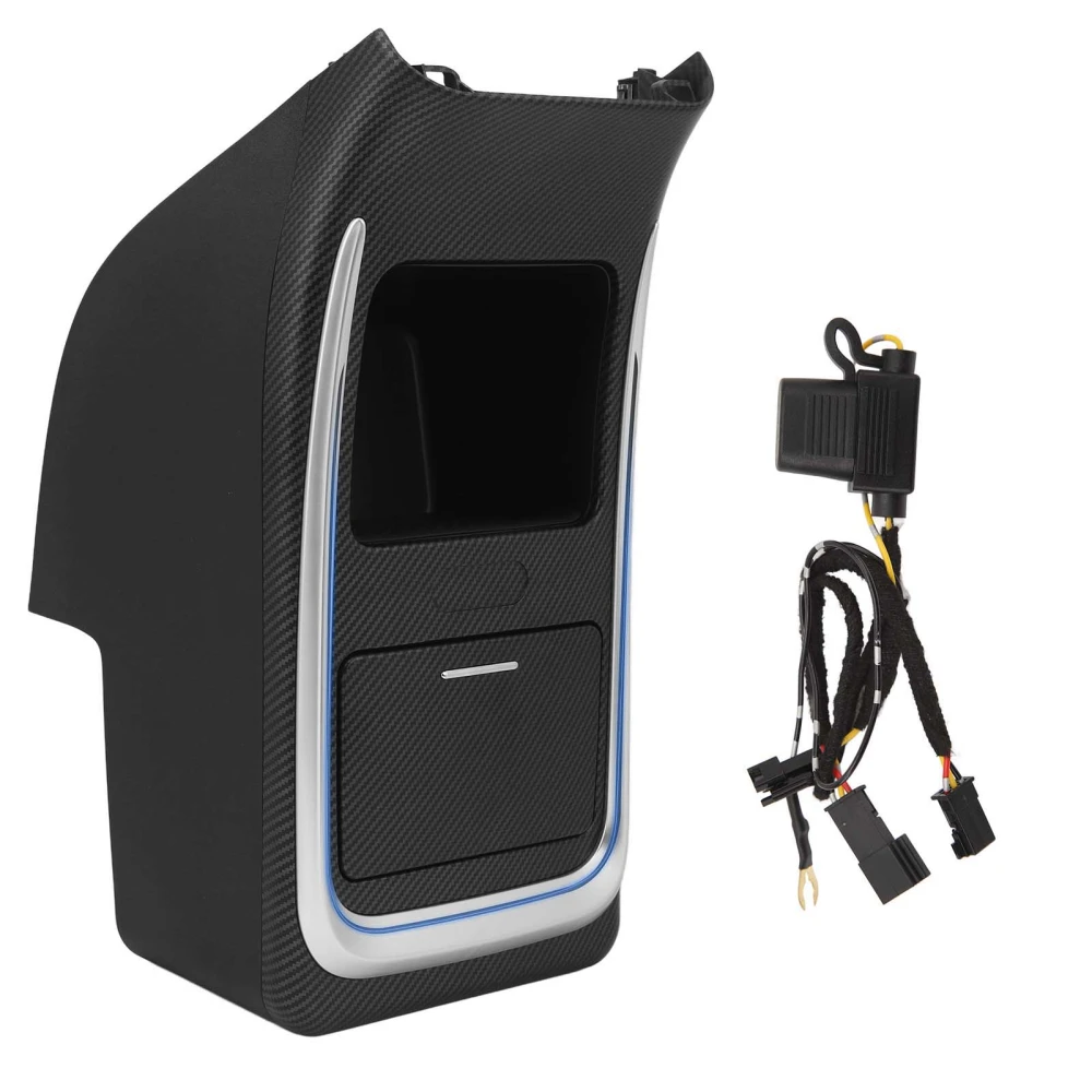 Rear Central Storage Box with LED Light Large Capacity Center Console Organizer Replacement For Tesla Model Y 2021‑2023