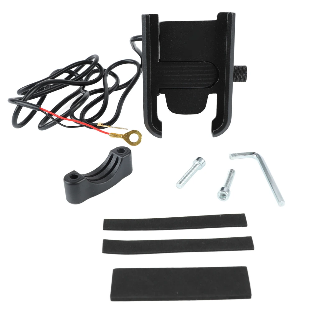 Motorcycle Phone Holder Thickened Base Strong Strength Fast USB Charging Phone Mount for Motorbike