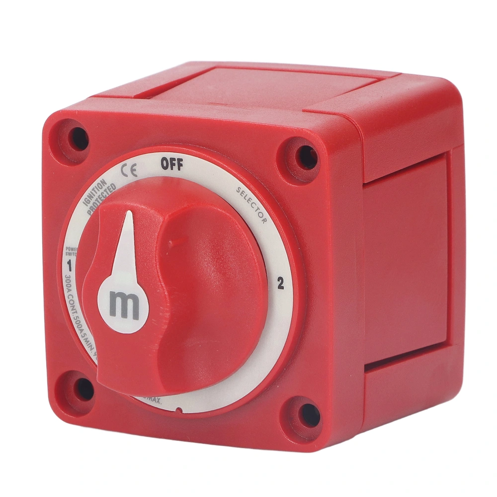 300A 32V Battery Disconnect Switch Battery ON OFF Switch with Cover for RV Marine and Automotive Red