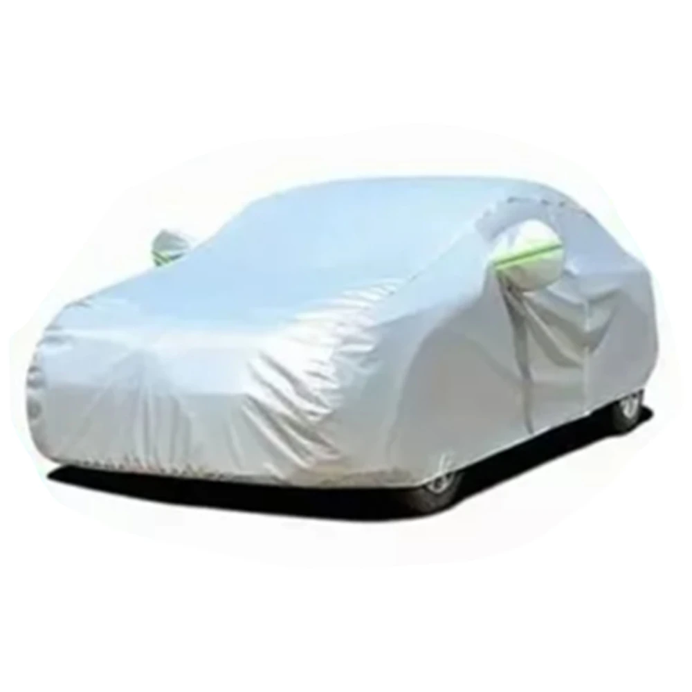 Car Cover 4.75 to 4.9m Length Aluminum Foil Thickened Dustproof Weatherproof Waterproof Outdoor Full Exterior Car Cover