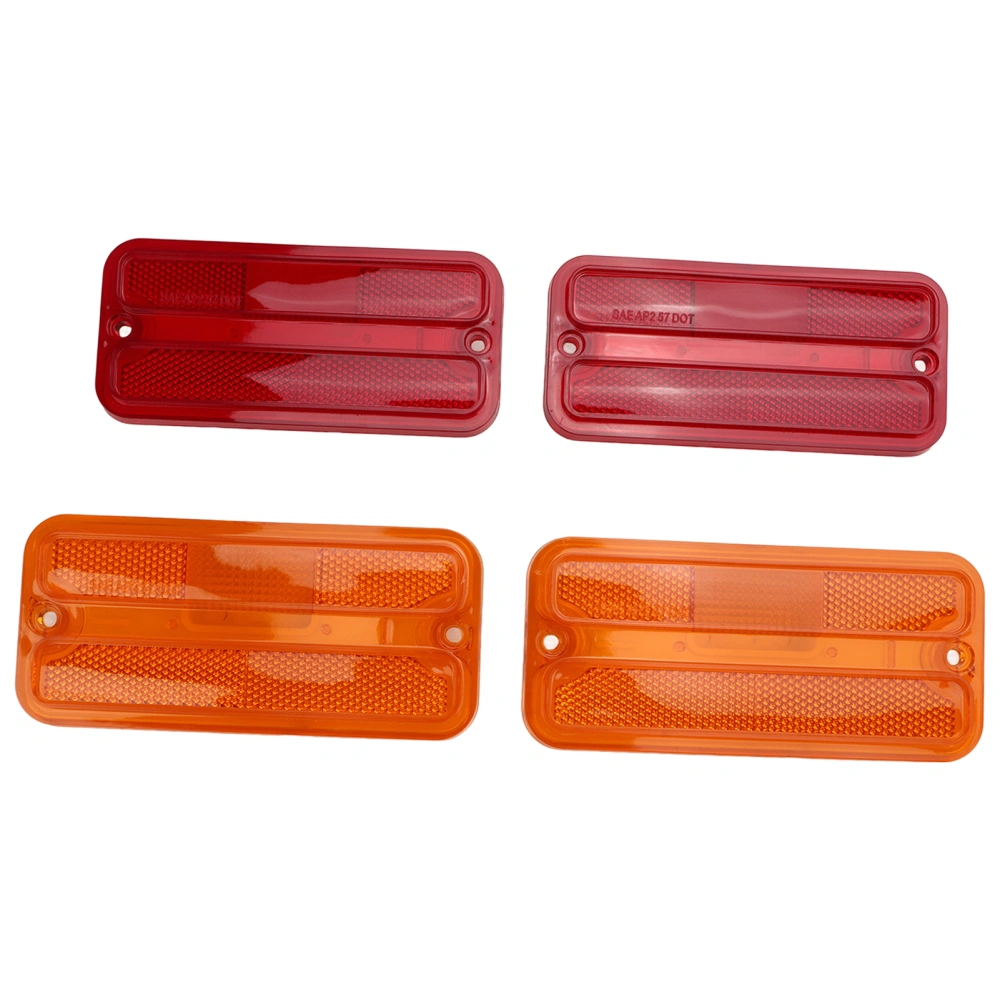 Front Rear Side Marker Light Set 0849‑520 Indicator Lamp Set Replacement for Chevy G‑Series Van 1968‑1972 Red and Yellow