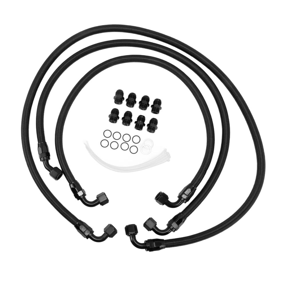 Transmission Cooler Hose Kit Metal Nylon Replacement for 6.6L Duramax LLY/LBZ/LMM 2006‑2010