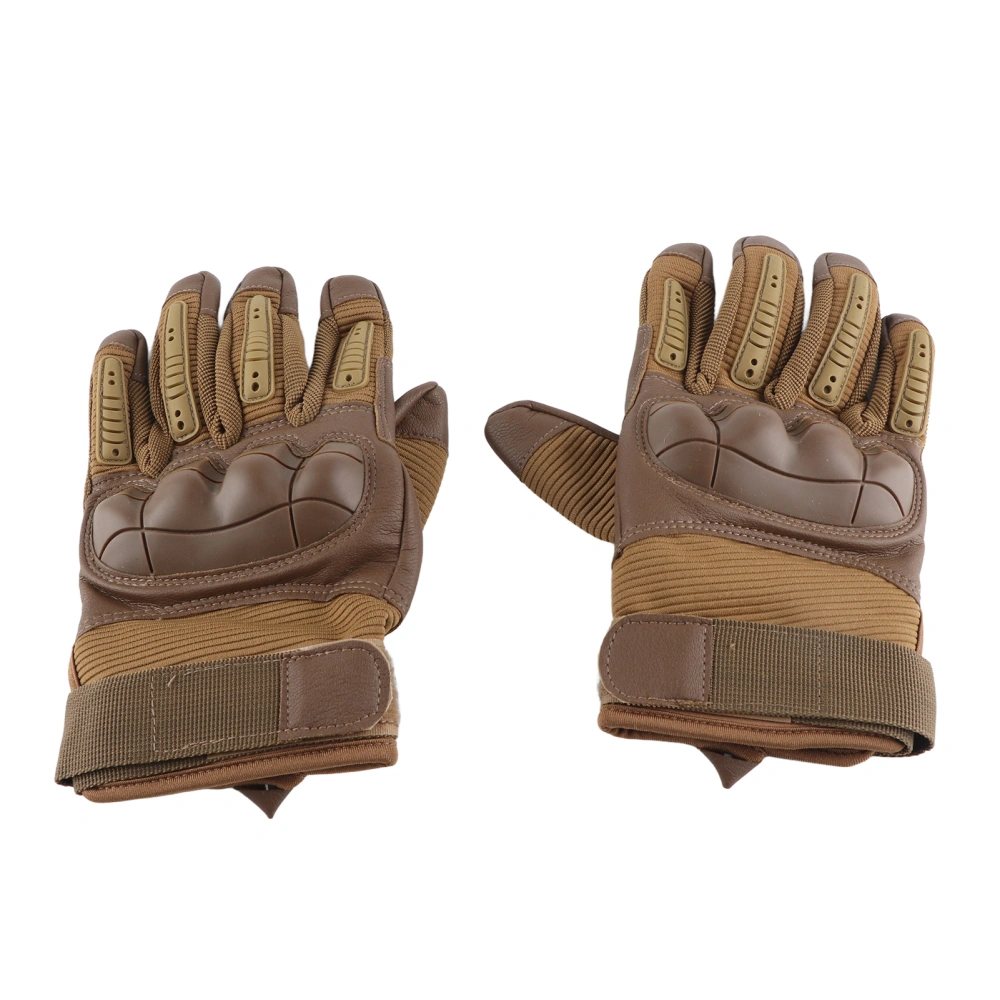 Motorcycle Gloves Hard Knuckle Breathable Good Grip Anti Slip Full Finger Powersports Gloves for Lumbering Heavy Industry Brown M