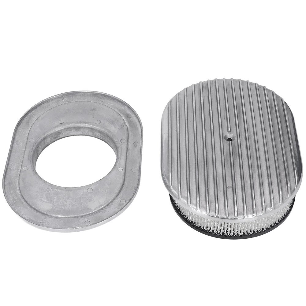 12in Air Cleaner Assembly Aluminium Alloy Oval Style Replacement for Chevy Hot Rod