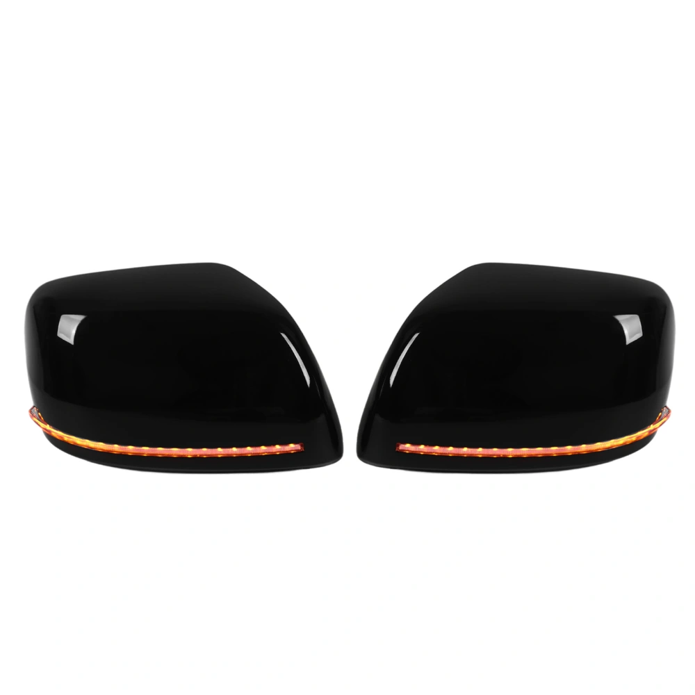 2PCS Car Rearview Mirror Cover with LED Turn Signal Light Replacement for Land Cruiser 200 LC200 FJ200 2016‑2019 Black