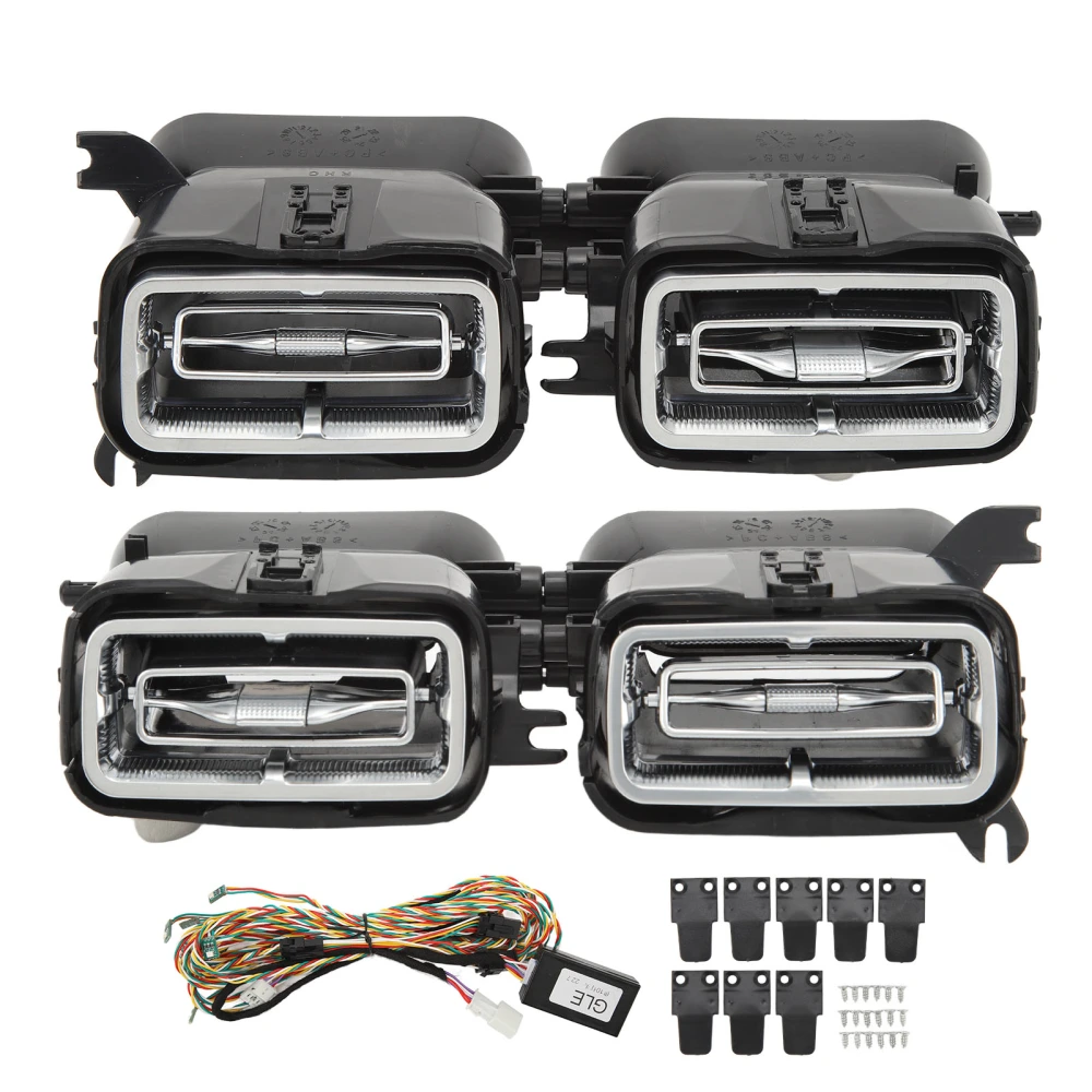 4 Pcs 64 Color Front LED Turbine Air Vent Ambient Light Kits for GLE GLS‑Class W167 X167 2020 and Up