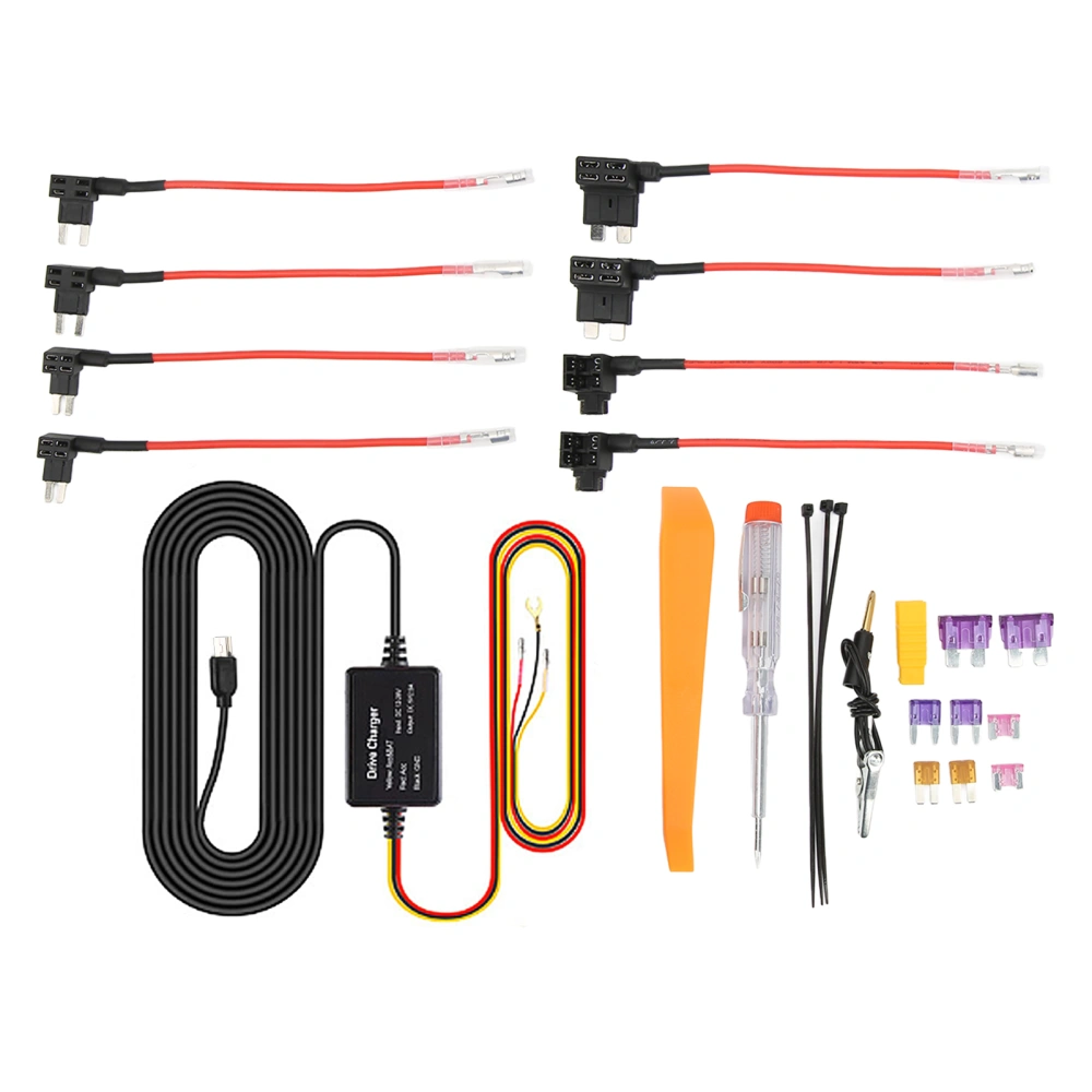 Dash Cam Hardwire Kit 12V‑28V to 5V USB Adapter Overheating Protection for Mirror Cam GPS Navigator Radar Detector MINI