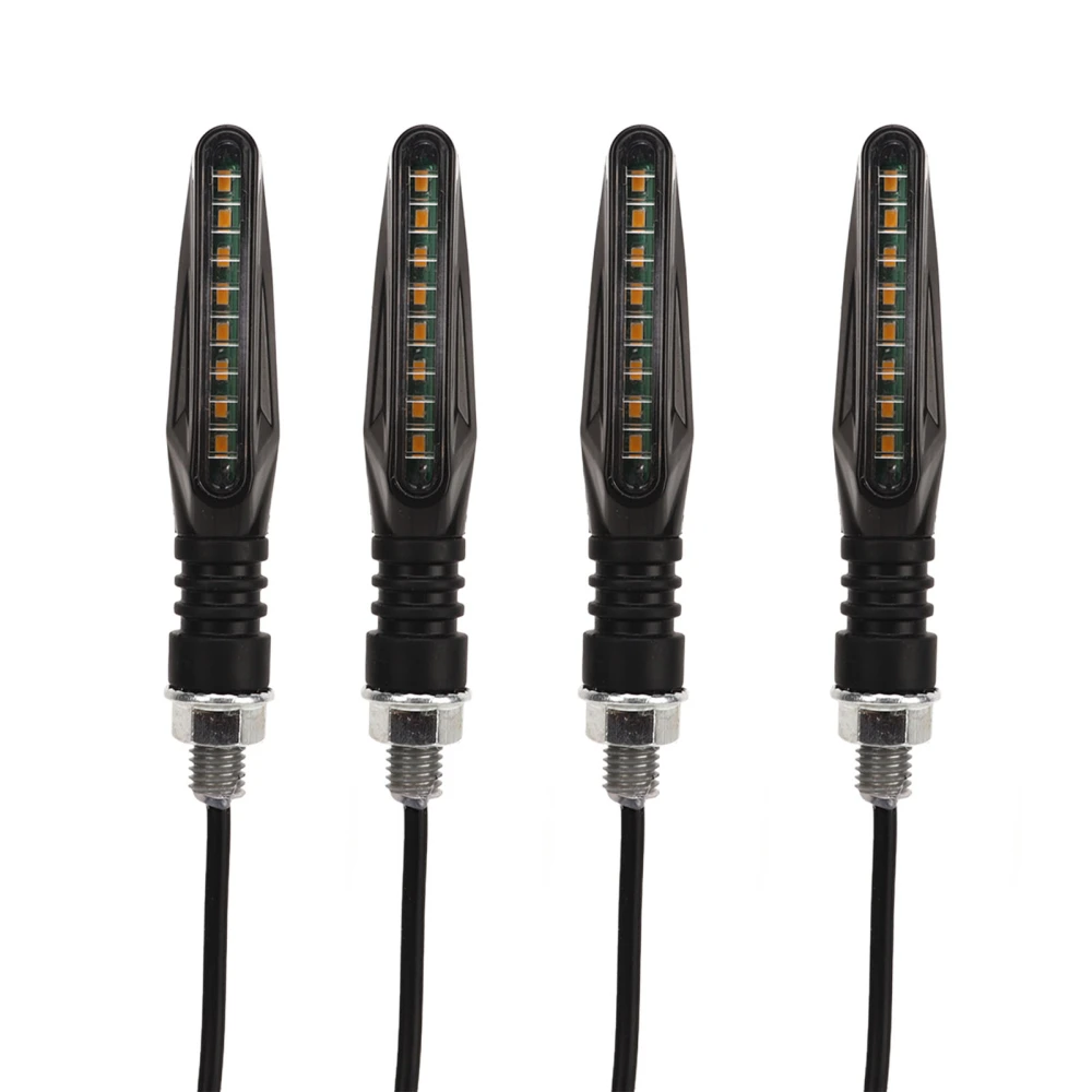 12V Motorcycle Turn Signal Light 8 LED Beads 10mm Amber Color Waterproof Universal for Thread M10 Motorbike Scooters