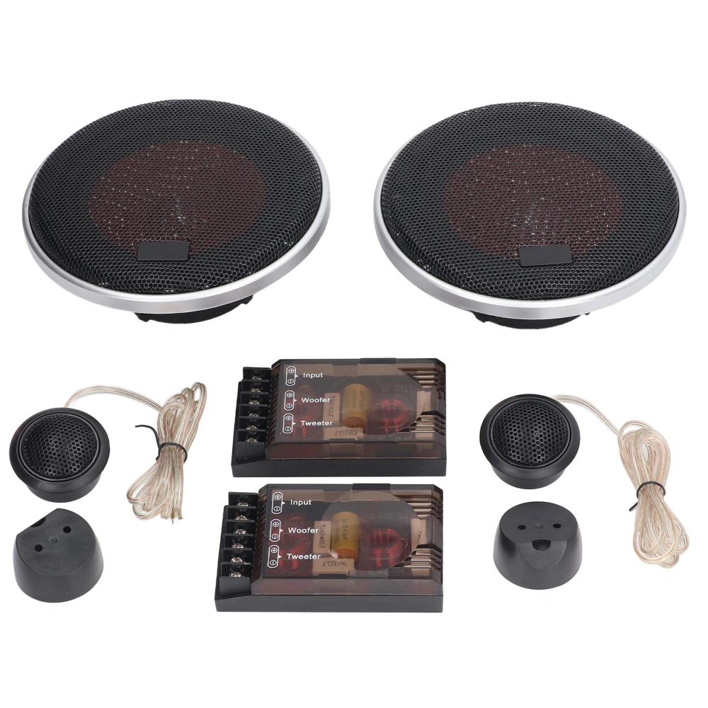 6.5in 2 Way Car Speaker Set 4 Ohms 50‑22Khz 400 Watt MSX High Sensitivity Universal Fit Audio Stereo Component System