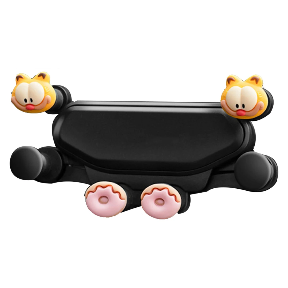 Air Outlet Phone Holder Cute Cartoon Image Vibration Resistant Vent Clip Mobile Phone Mount Noise Proof Yellow Cat