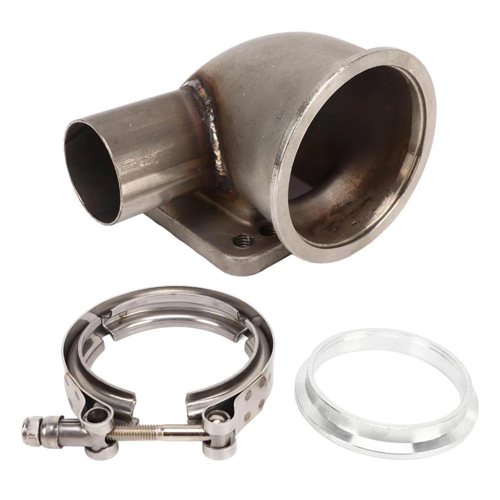 3in V Band Turbo Elbow Adapter 90 Degree Flange Tube Kit with Flange Clamp for T3 T4 Turbine