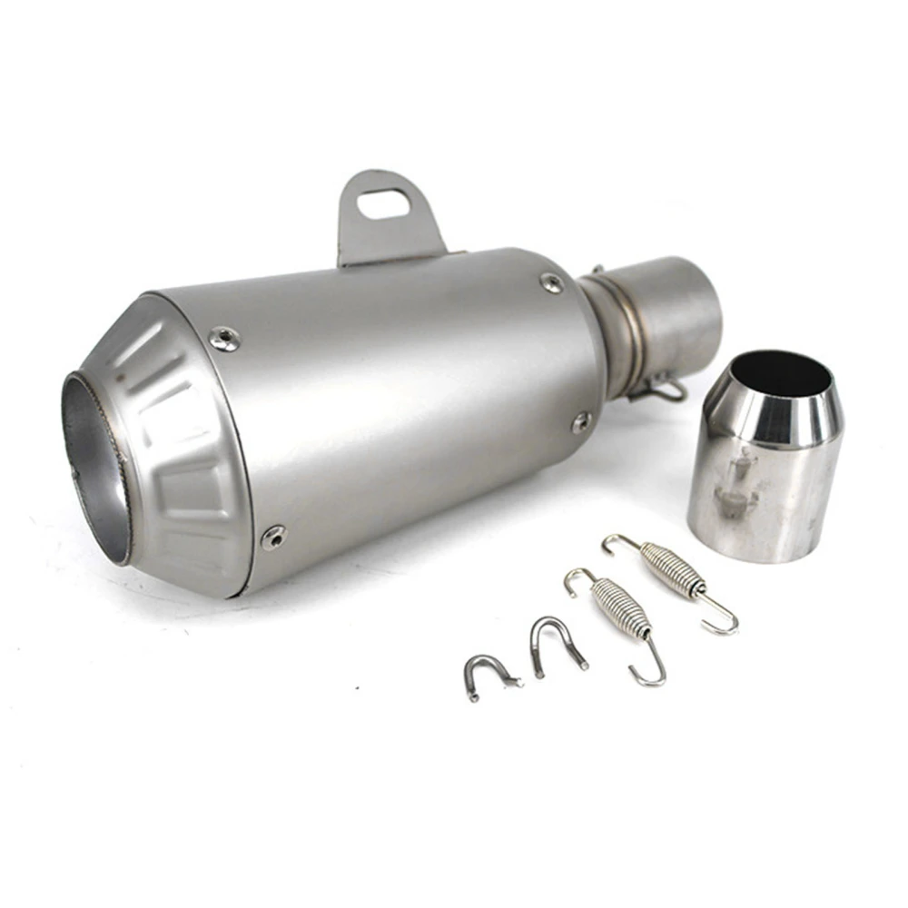 Motorcycle Silencer 51mm Interface Caliber Stainless Steel Sound Absorbing Muffler Tip Pipe 370mm Length with DB Killer