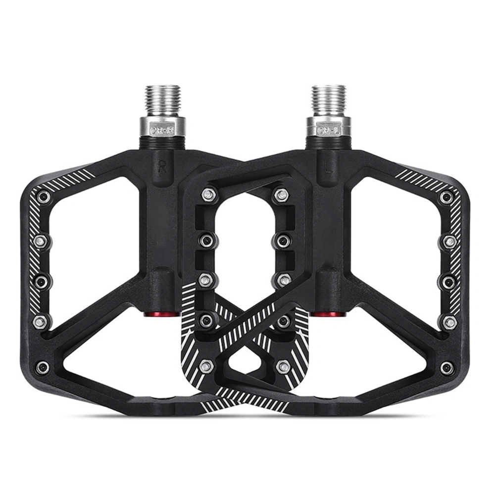 2Pcs Bicycle Pedals Black Nylon Antislip Wide Platform Universal Threaded Connector Mountain Bike Pedal