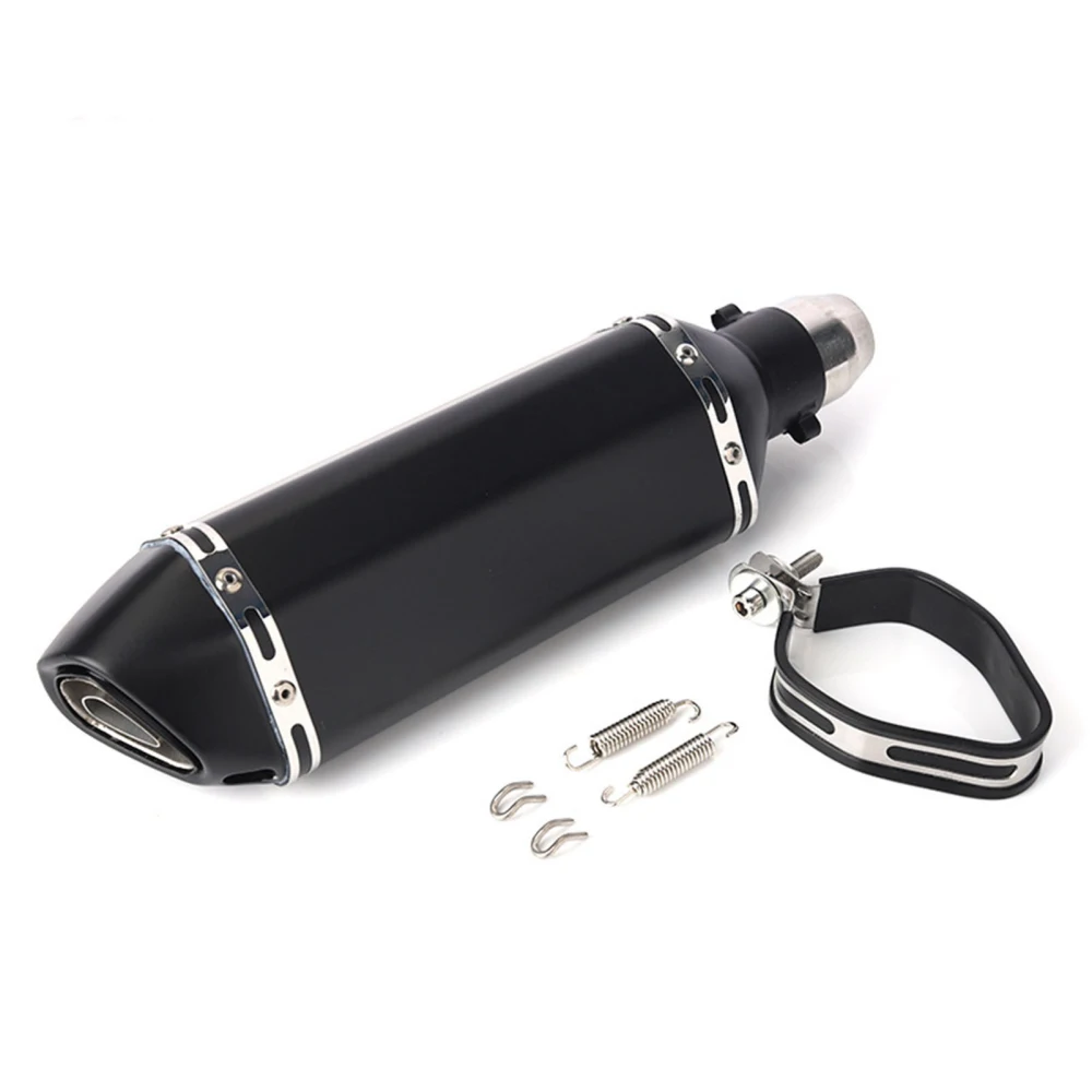 Motorcycle Exhaust Tail Pipe Stainless Steel Black Universal Exhaust Tip for Most Motorbikes