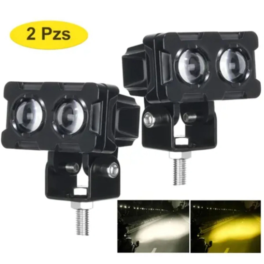 2PCS Motorcycle LED Fog Lights Rust Proof Shockproof Bright Light Heat Dissipation Fit for CC 9‑30 V Vehicles