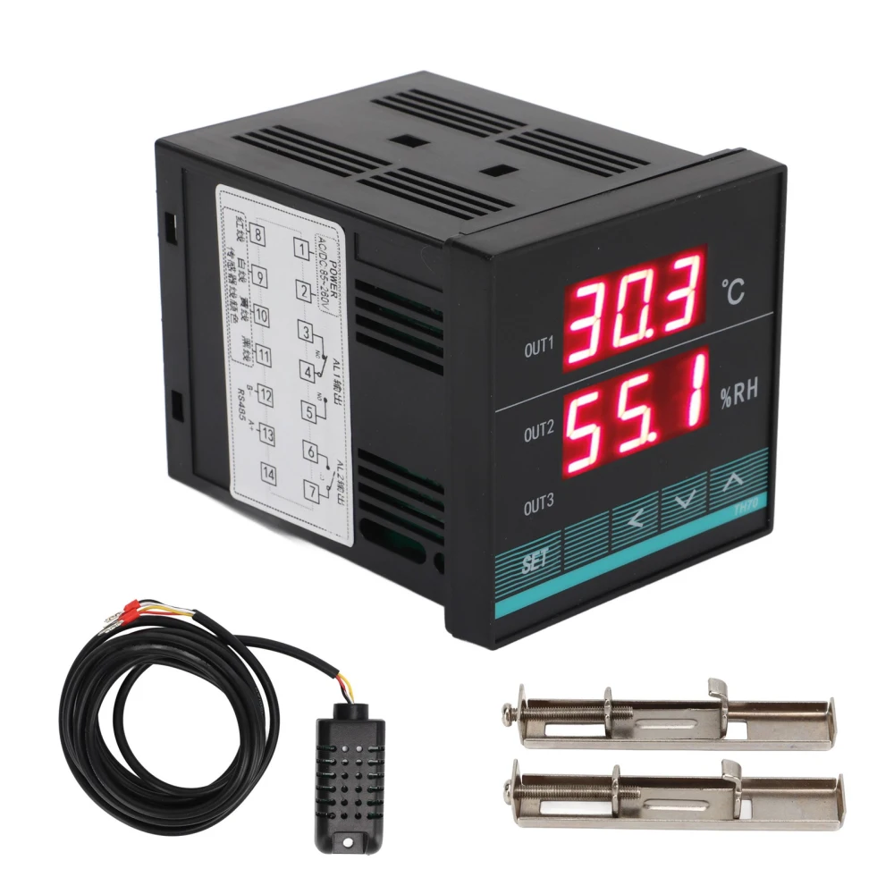 Temperature Controller Dual Display Digital Humidity Thermostat Constant Humidity Regulator with Alarm Function