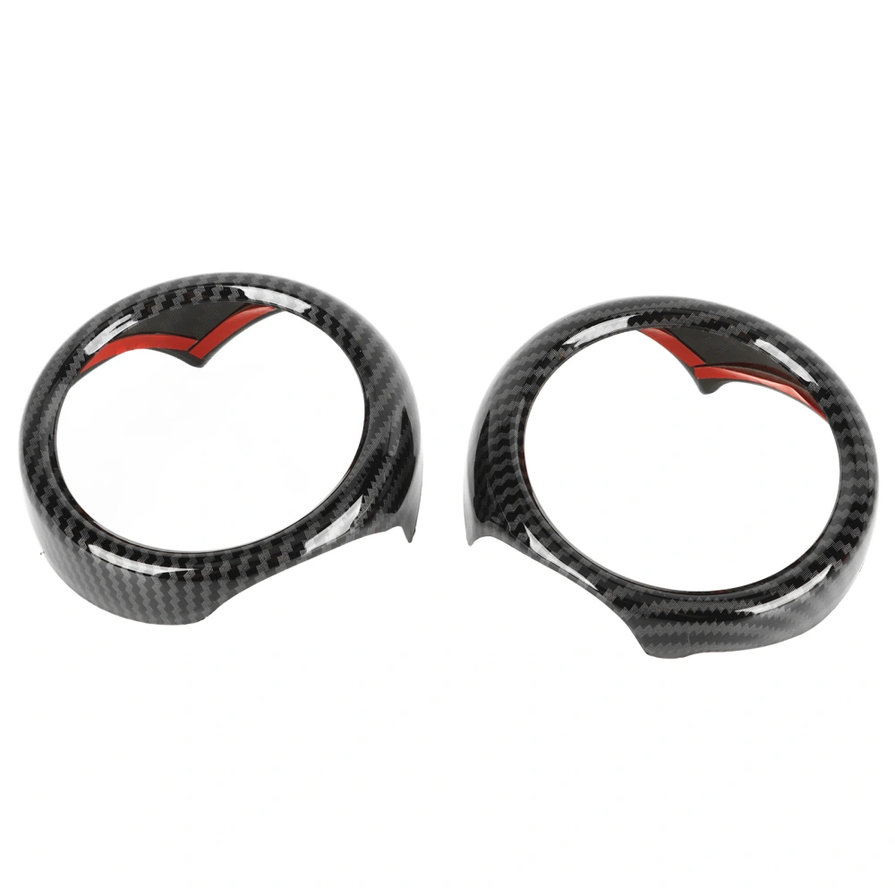 2PCS Car Air Vent Ring Cover Carbon Grain Smooth Surface Scratch Resistant Replacement for Clubvan R55 2006‑2013