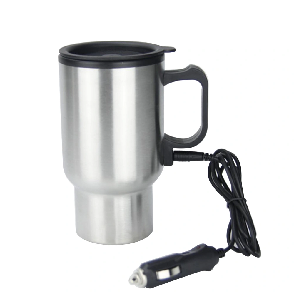 12V Car Heating Cup Large Capacity Leak Proof Steel Cigarette Lighter Heating Mug for Vehicles