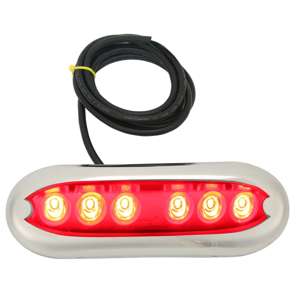 12V to 24V Boat Underwater Light 6 LED Lamp Beads IP68 Waterproof Strong Sealing for Ships Yachts Motorboats RGB/16W