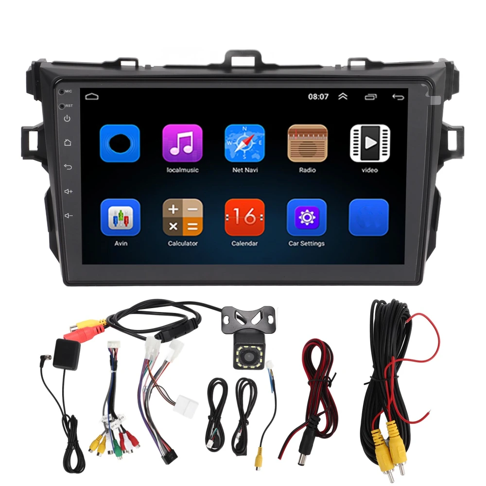 Carplay GPS Navigation 9in 2G RAM 32G ROM for Android 11 System Car Stereo Radio with HD Camera for Corolla 2009‑2012