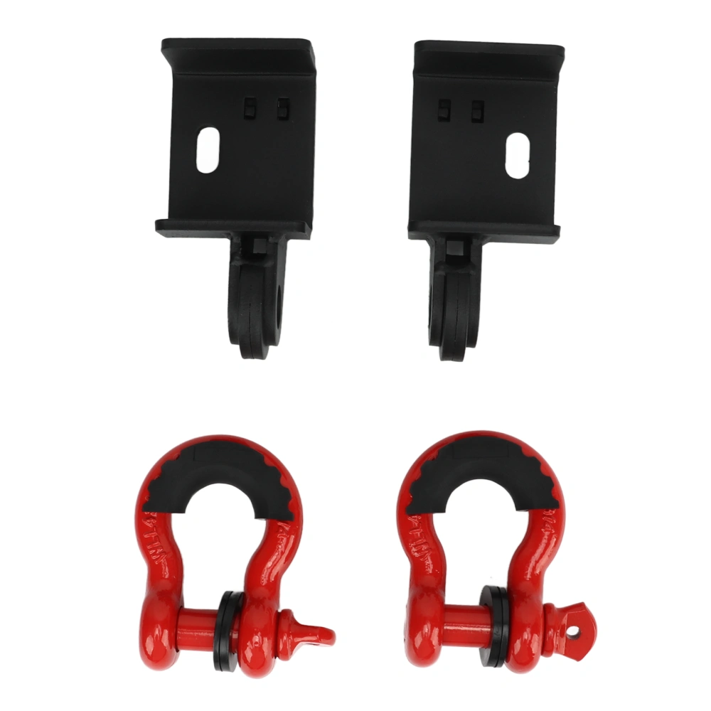 1 Pair Front Tow Hook Bracket with 3/4 Inch Shackles Heavy Steel Winch Tow Mounting Plate