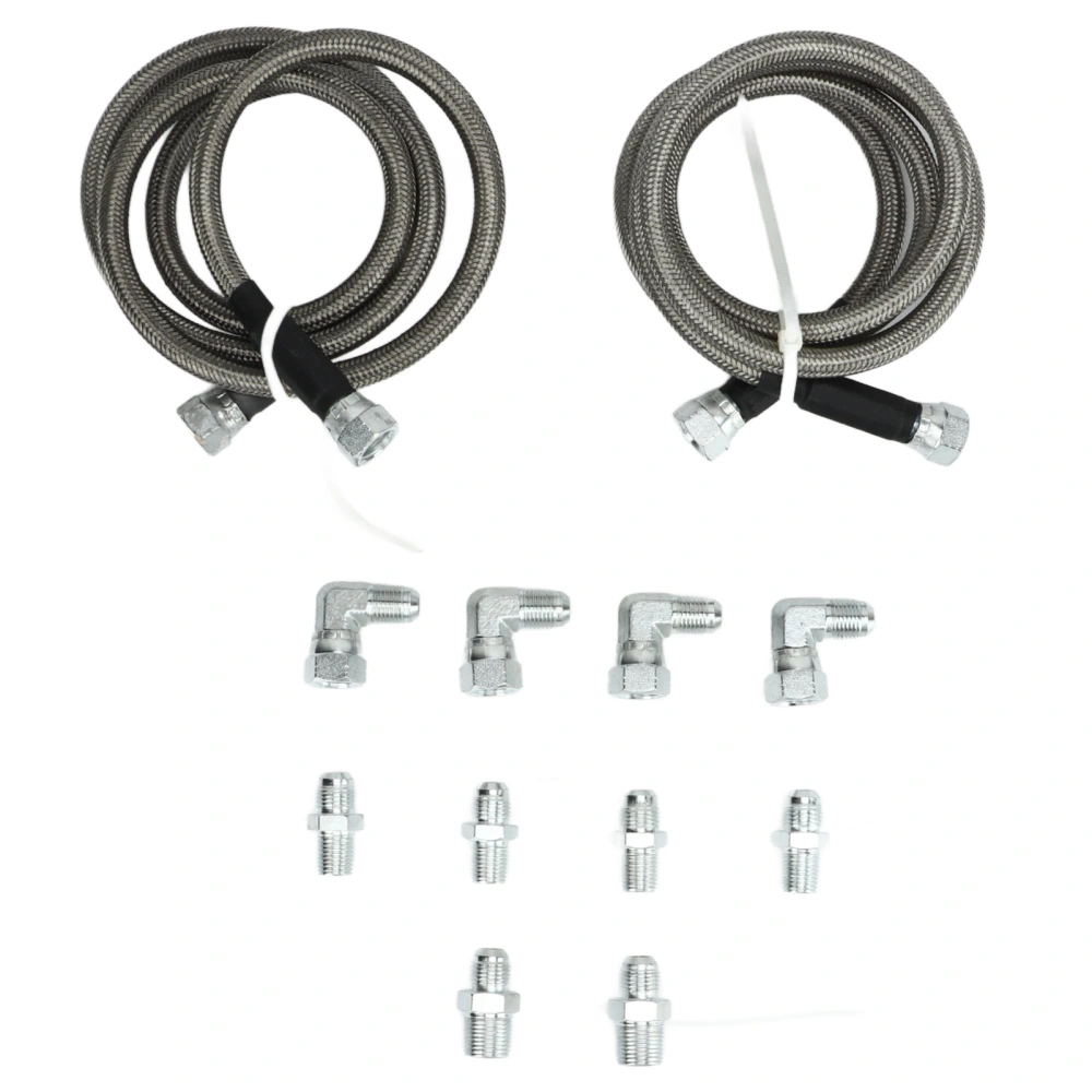Transmission Cooler Hose Fitting Kit 6AN 52in Length Stainless Steel PVC for TH350 700R4 TH400