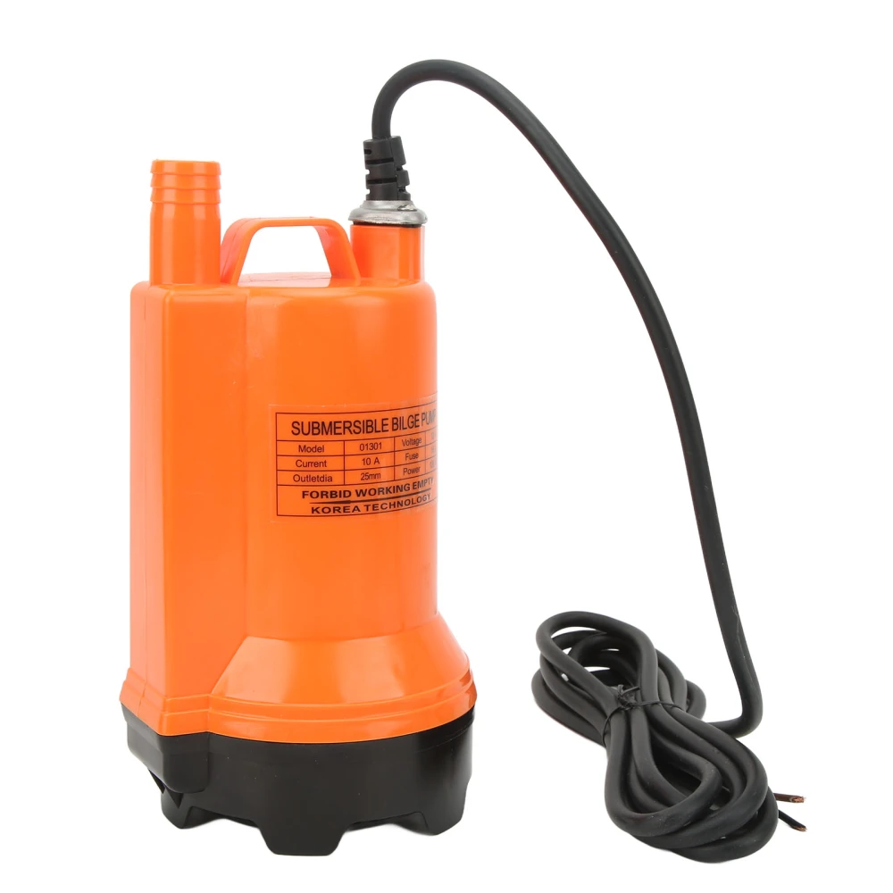 12V Bilge Water Pump 120W High Flow Lift Marine Electric Submersible Water Pump for Boats Yachts Fishing Boats