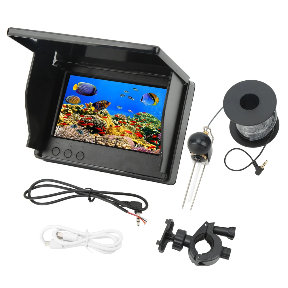 4.3in Underwater Fishing Camera 12V 5V Clear Picture Quality Plug and Play 8000mAh High Definition Fish Finder Camera 20meter/65.6ft Fishing Line