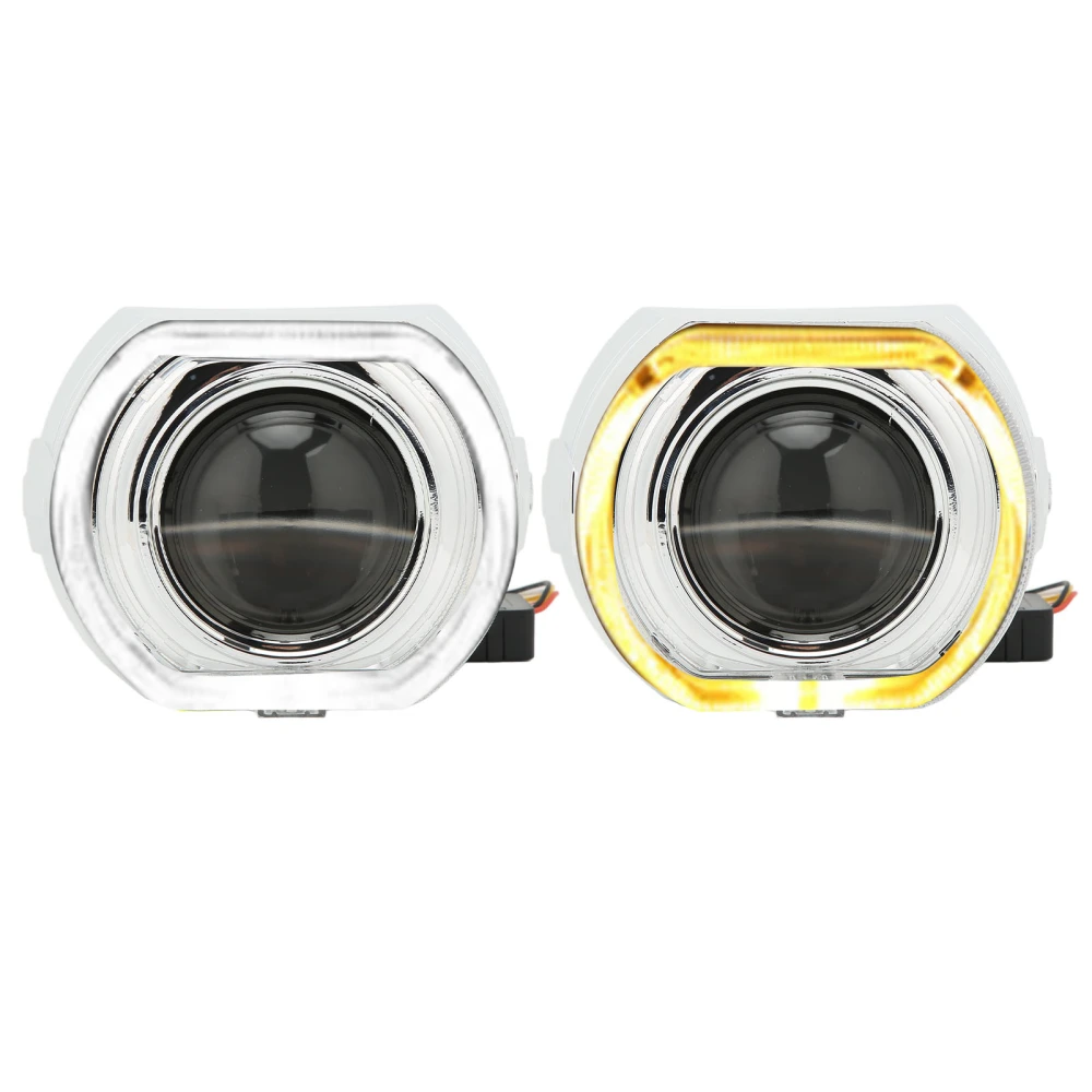 3in Bi LED Projector Lens with Angel Eyes Shrouds 9‑24V Headlight Projector Lenses for H1 H4 H7 HB3 HB4 D1 White Yellow Angel Eyes