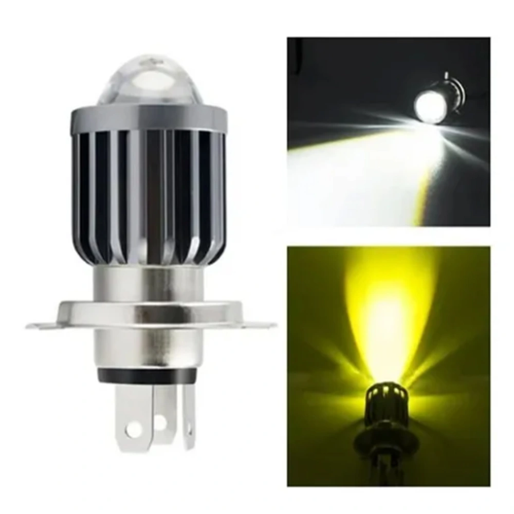 Motorcycle Headlight Bulb 12‑80V High Low Beam Led Spotlight Projector Lens Yellow White Light for Motorbike Electric Vehicles