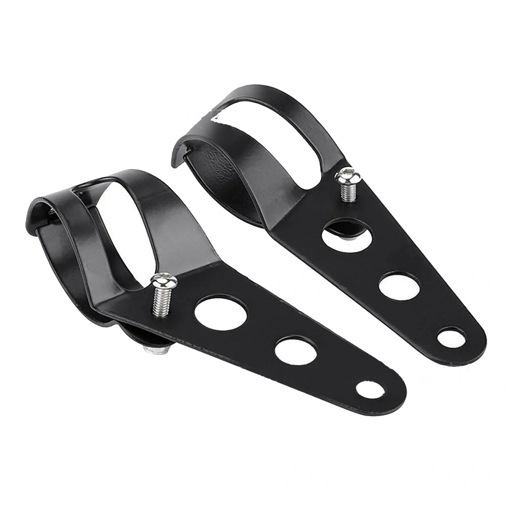 2 Pcs Motorcycle Headlight Bases Black Front Light Mounting Adjustable Bracket Clamp for 35‑43mm Fork Ear