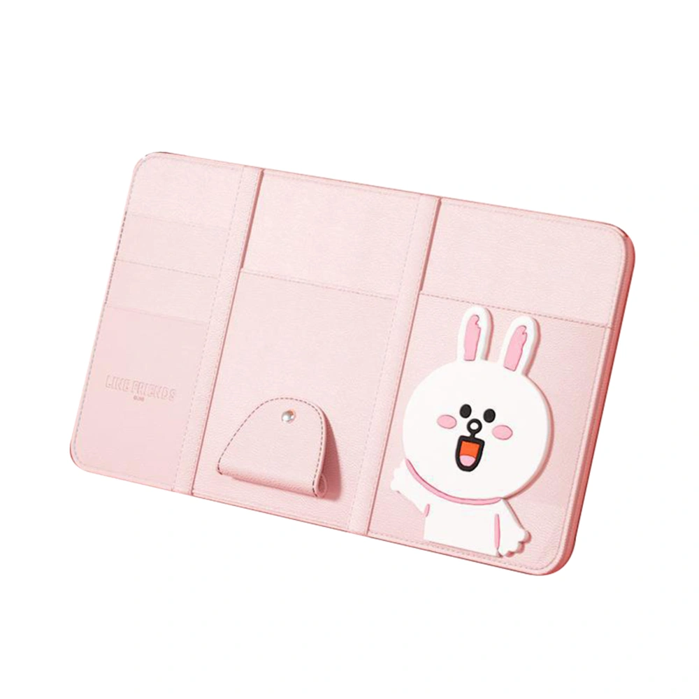 Car Sun Visor Organizer Cute Cartoon PU Leather Car Sun Visor Glasses Holder for Car Interior Accessories CONY