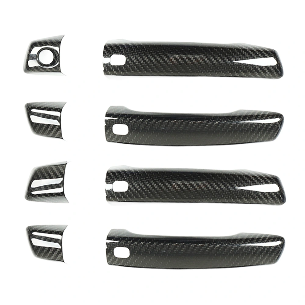 Car Exterior Door Handle Cover Carbon Fiber Outer Handle Trim Sticker Protector for A3 S3 RS3 2014‑2020 LHD with Sensor