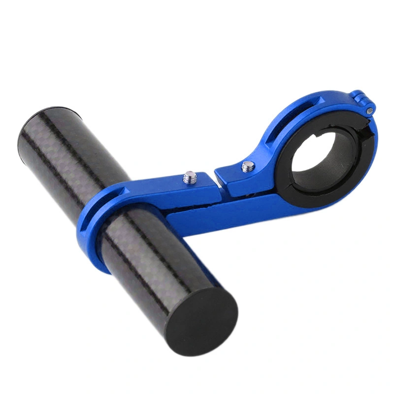 Bike Handlebar Extender Lightweight Carbon Fiber Aluminum Alloy for Phone Mount Light Lamp Blue Single Clamp