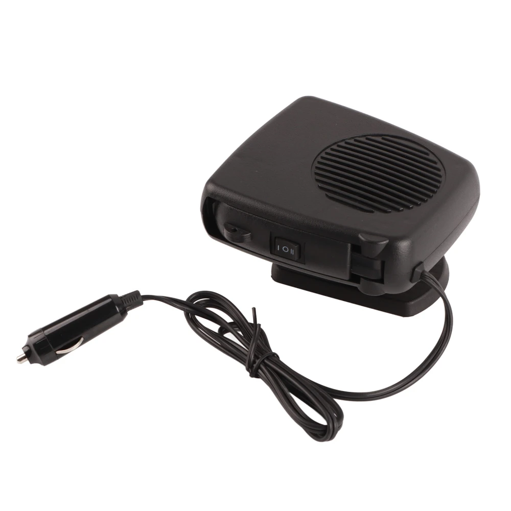 Car Heater Portable 360 Degree Rotating Base 2 in 1 Heating and Cooling Fan Defroster Defogger for Cars Black 24V