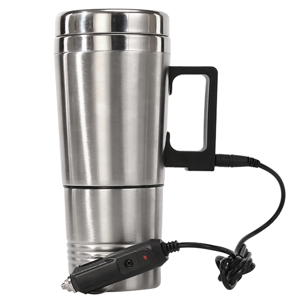 Car Heating Cup Large Capacity Leakage Proof Safe Stainless Steel Electric Car Insulated Mug for Truck Vehicle 24V for Large Cars