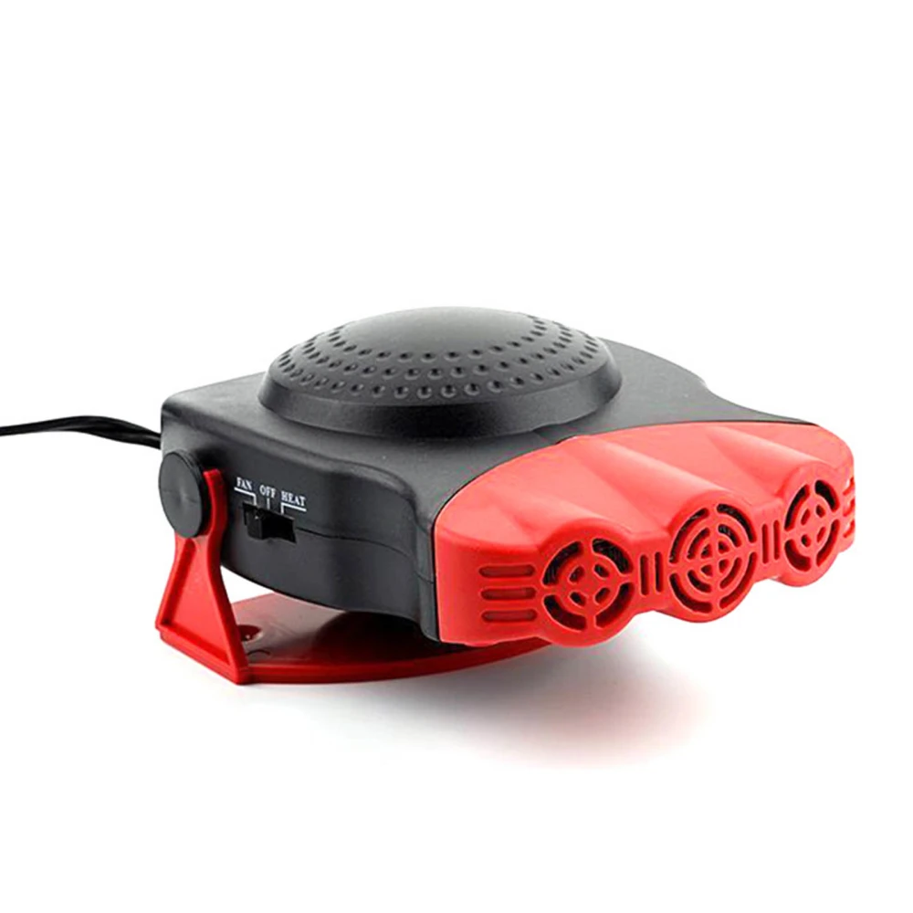 Car Heater Hot Cold Use 3 Wind Outlet Safe Cigarette Lighter Defroster Demister for Vehicle 12V Red