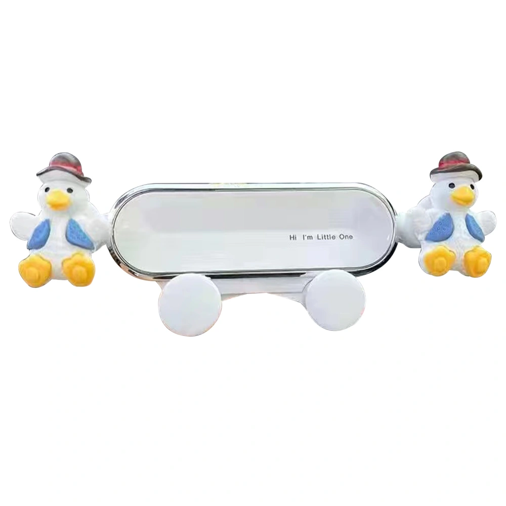 Auto Lock Gravity Car Phone Mount Cute Shape Upgraded Gravity Car Phone Holder for 4‑7 Inch Phone White Bright Cover Blue Hat Duck